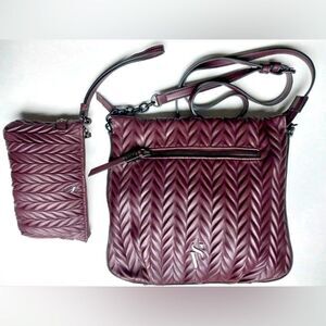 Simply Vera VeraWang Burgundy Quilted Bag Set